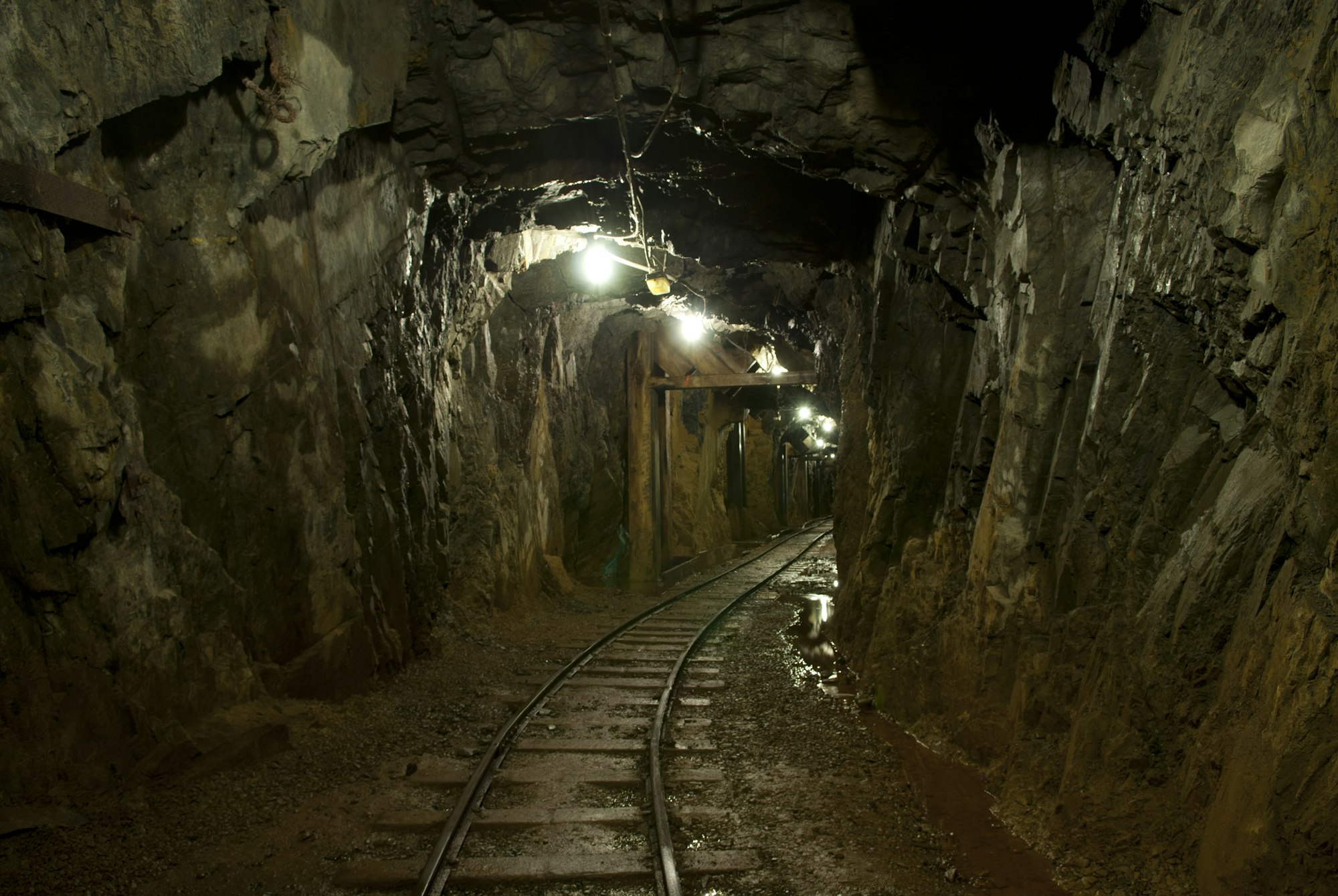 underground tunnel in a copper mine