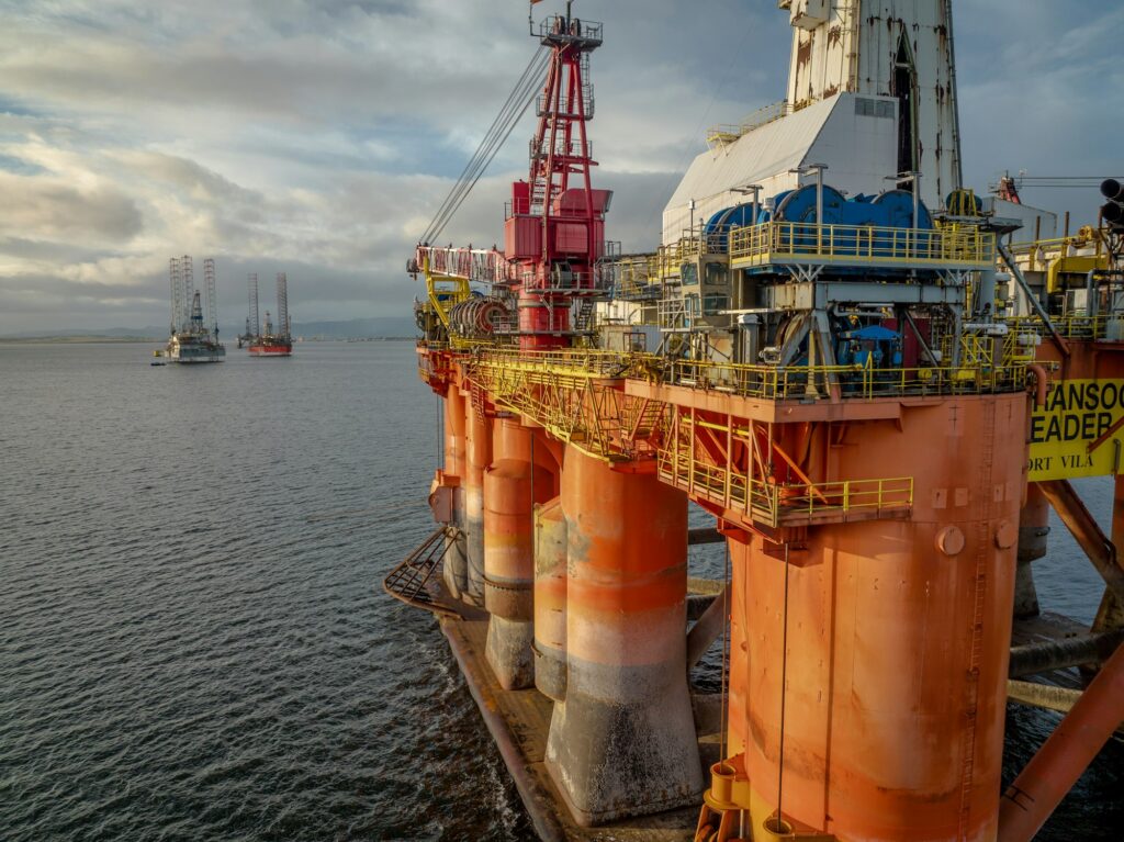 Oil and Gas Rig and Platform at Sea